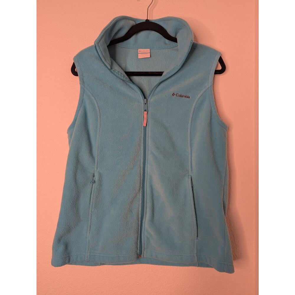 Columbia Women's Blue Fleece Vest Cozy Soft L Gorpcore Active